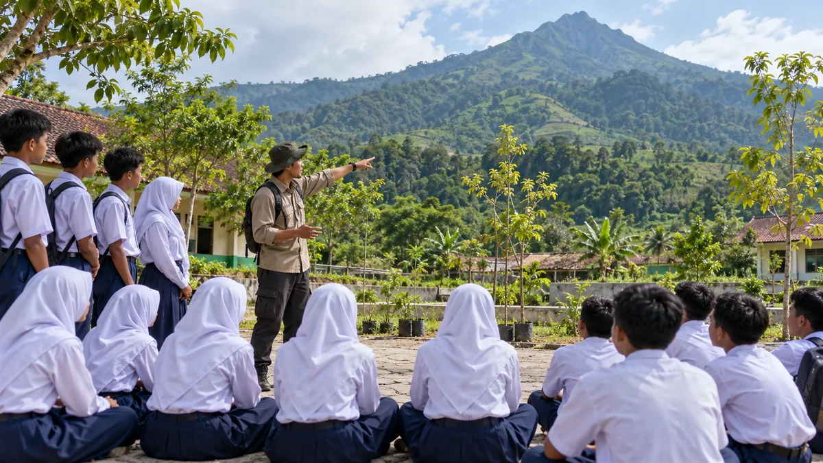 Siswa SMP di Kare Madiun Dibekali Mitigasi Longsor dan Banjir Bandang
