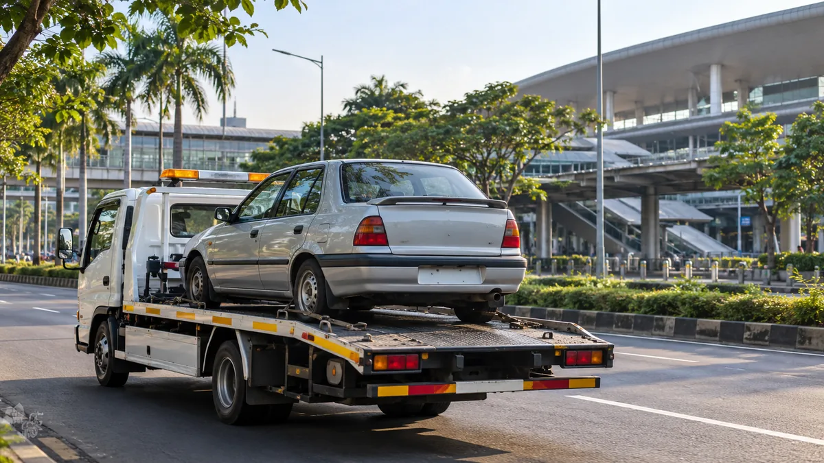 Mobil Rusak di Lebak Bulus Raya Diderek, Parkir Terminal Hanya Sementara
